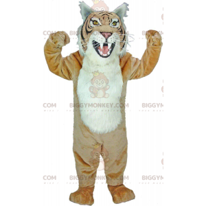 BIGGYMONKEY™ mascot costume beige and white tiger, giant