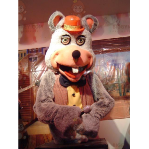 Disfraz de mascota BIGGYMONKEY™ Ratón gris con traje rojo y