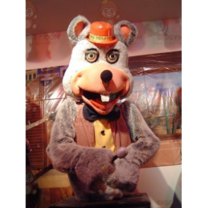 BIGGYMONKEY™ Mascot Costume Gray Mouse in Red and Yellow Suit –