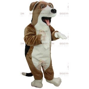BIGGYMONKEY™ costume da mascotte di beagle marrone, bianco e