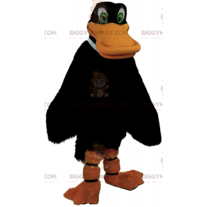 Giant Black Duck BIGGYMONKEY™ maskotdräkt, färgglad fågeldräkt
