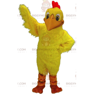 Costume de mascotte BIGGYMONKEY™ de poulet jaune, costume de