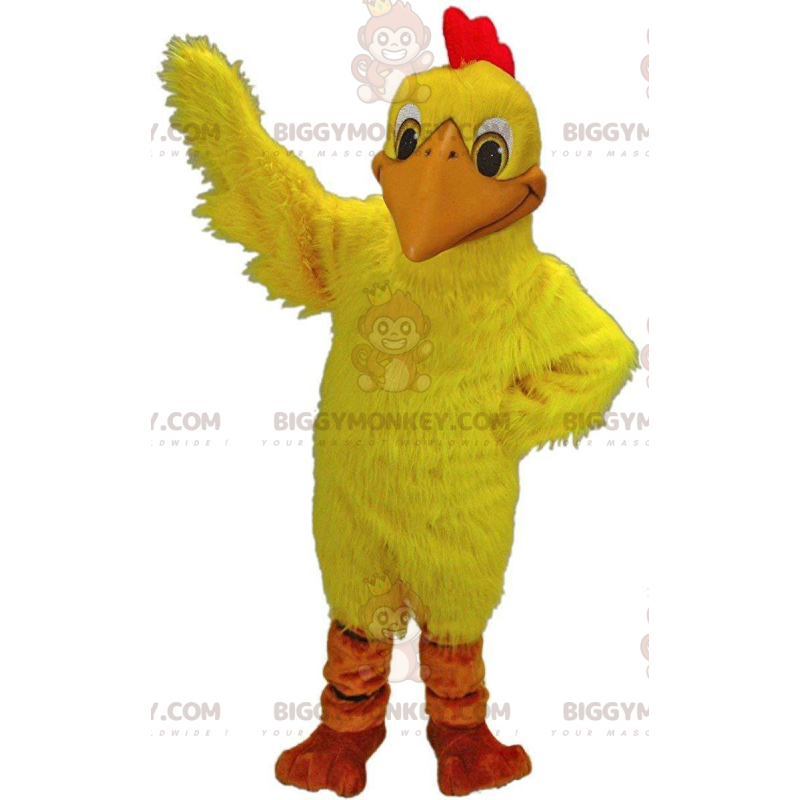 BIGGYMONKEY™ mascot costume yellow chicken, hen costume, giant BIGGYMONKEY™ mascot costume yellow chicken, hen costume, giant