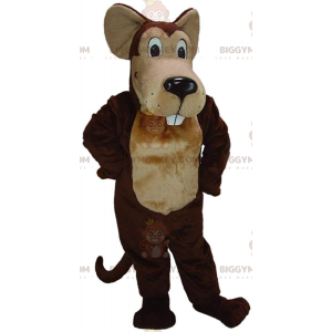 BIGGYMONKEY™ Giant Brown Mouse Mascot Costume, Cartoon Style