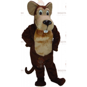 BIGGYMONKEY™ Kæmpebrun musemaskotkostume, musekostume i