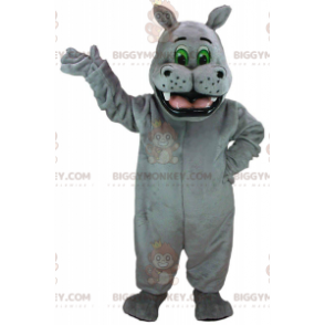 BIGGYMONKEY™ giant gray hippo mascot costume, exotic animal