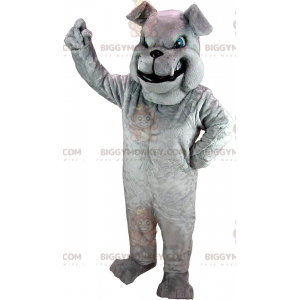BIGGYMONKEY™ maskotdräkt betyder grå bulldogg, grå hunddräkt -