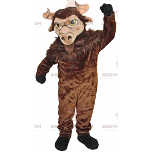 Giant brown bison BIGGYMONKEY™ mascot costume, cattle animal