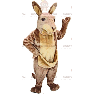 Very Realistic Brown and Tan Kangaroo BIGGYMONKEY™ Mascot
