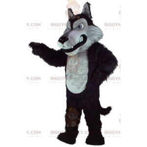 Gray and Black Wolf BIGGYMONKEY™ Mascot Costume, Big Bad Wolf