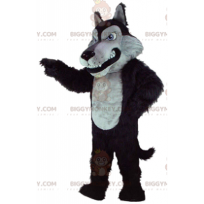 Grå og sort ulv BIGGYMONKEY™ maskotkostume, Big Bad