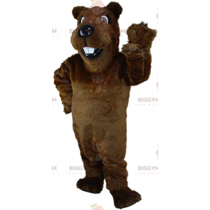 Brown beaver BIGGYMONKEY™ mascot costume, rodent costume, giant