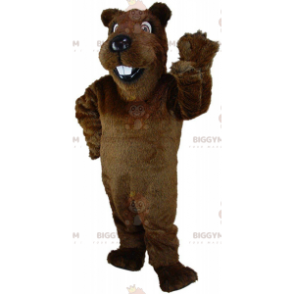 Brun bæver BIGGYMONKEY™ maskot kostume, gnaver kostume, kæmpe