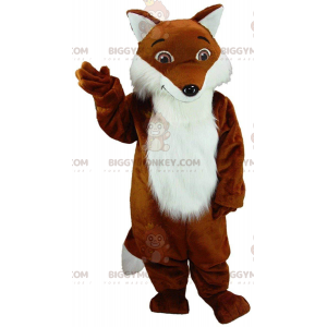 Realistic orange and white fox BIGGYMONKEY™ mascot costume, fox