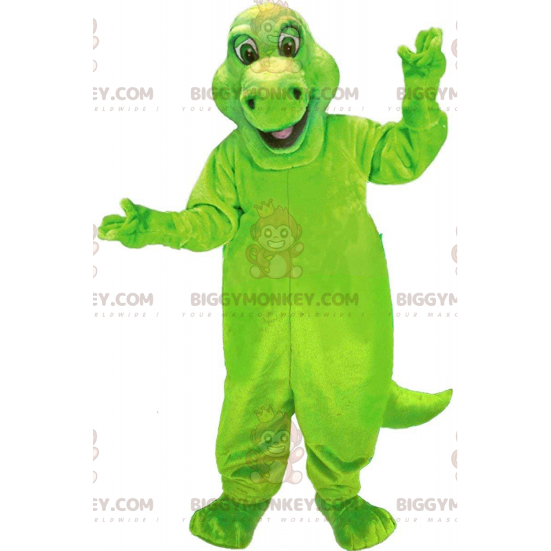 Vihreä dinosaurus BIGGYMONKEY™ maskottiasu, jättiläinen, iso Vihreä dinosaurus BIGGYMONKEY™ maskottiasu, jättiläinen, iso