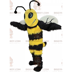 BIGGYMONKEY™ mascot costume black and yellow bumblebee, giant