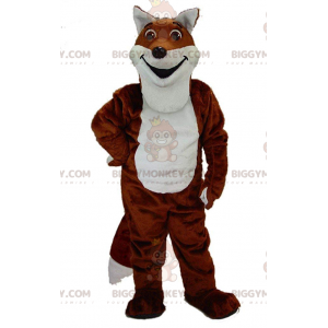 Realistisk orange og hvid ræv BIGGYMONKEY™ maskot kostume, ræve