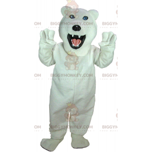 BIGGYMONKEY™ isbjörnsmaskotdräkt, jättevit björndräkt -