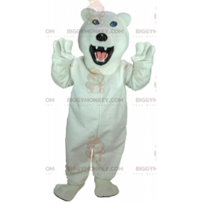 BIGGYMONKEY™ isbjörnsmaskotdräkt, jättevit björndräkt -