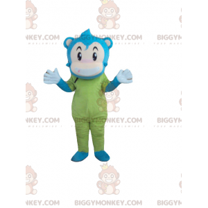 Blue Beige and Green Snowman Monkey BIGGYMONKEY™ Mascot Costume