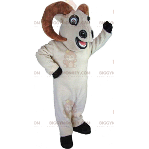 Horned beast BIGGYMONKEY™ mascot costume, giant white ram