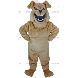Fierce looking brown bulldog BIGGYMONKEY™ mascot costume, dog