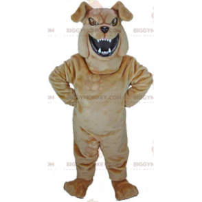 Raikkaan näköinen ruskea bulldog BIGGYMONKEY™ maskottiasu, koiraasu - Koiran maskotit - BIGGYMONKEY_011121 - BiggyMonkey.com