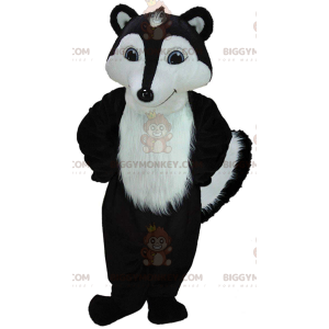 Στολή μασκότ BIGGYMONKEY™ ασπρόμαυρο skunk, γιγάντια στολή