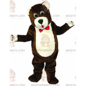 BIGGYMONKEY™ Big Pehmo Nalle-maskottiasu rusetilla - Karhun maskotti - BIGGYMONKEY_011132 - BiggyMonkey.com
