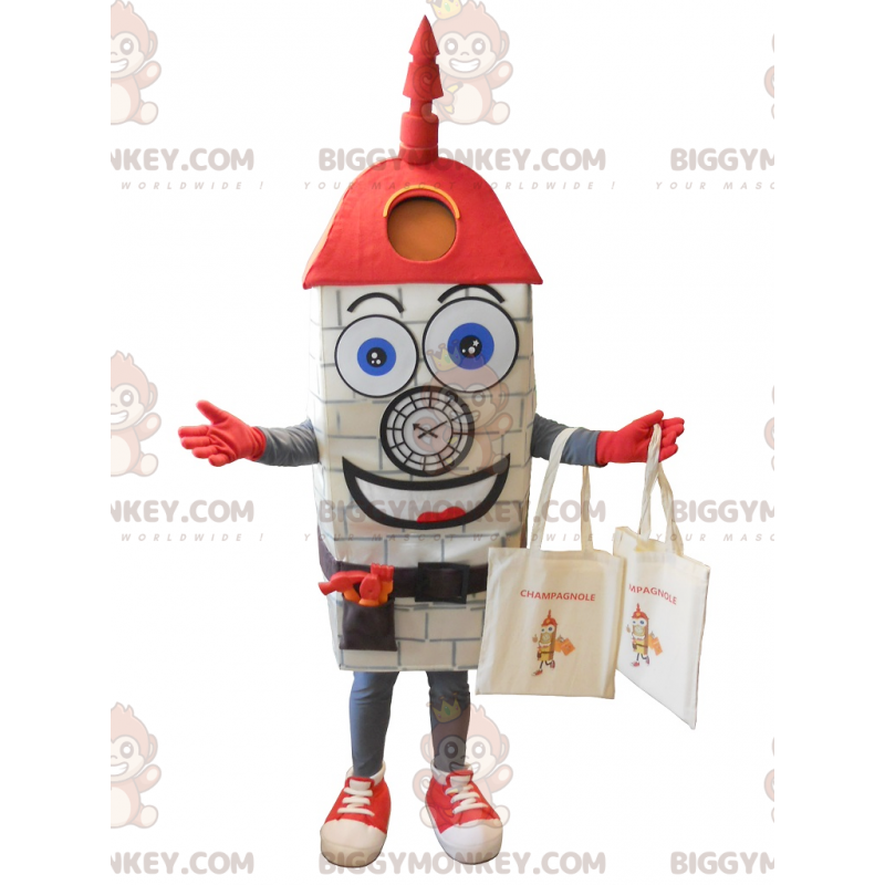 Costume de mascotte BIGGYMONKEY™ d'horloge grise géante Costume de mascotte BIGGYMONKEY™ d'horloge grise géante