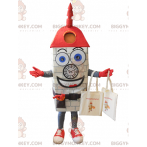 Church Giant Gray Clock BIGGYMONKEY™ Mascot Costume -