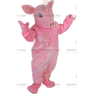 Giant Pink Pig BIGGYMONKEY™ Mascot Costume, Fully Customizable