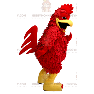 Kostým obří slepice, červený a žlutý kohout, maskot