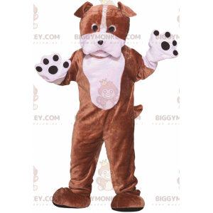 Costume de mascotte BIGGYMONKEY™ de chien marron et blanc