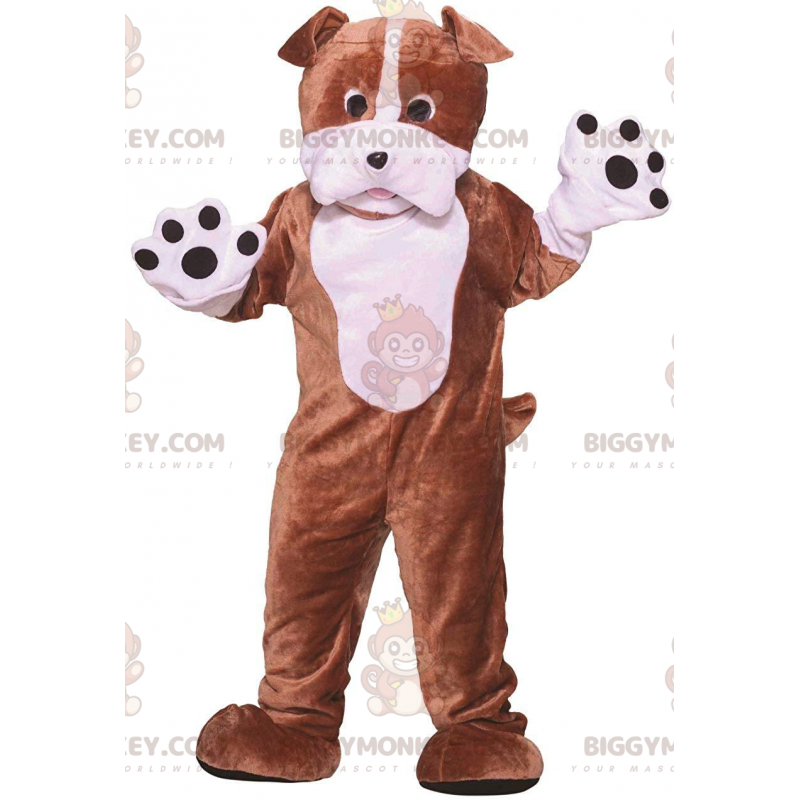 Brown and White Dog BIGGYMONKEY™ Mascot Costume, Two Tone Brown and White Dog BIGGYMONKEY™ Mascot Costume, Two Tone