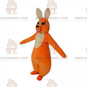 BIGGYMONKEY™ Mascot Costume Orange and White Kangaroo with Big