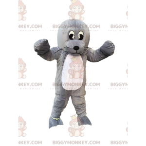 BIGGYMONKEY™ mascot costume sea lion, giant gray sea lion, sea
