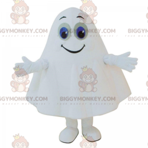 BIGGYMONKEY™ maskotkostume af hvidt spøgelse med blå øjne
