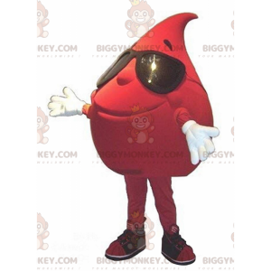 Giant Blood Drop BIGGYMONKEY™ Mascot Costume with Sunglasses -