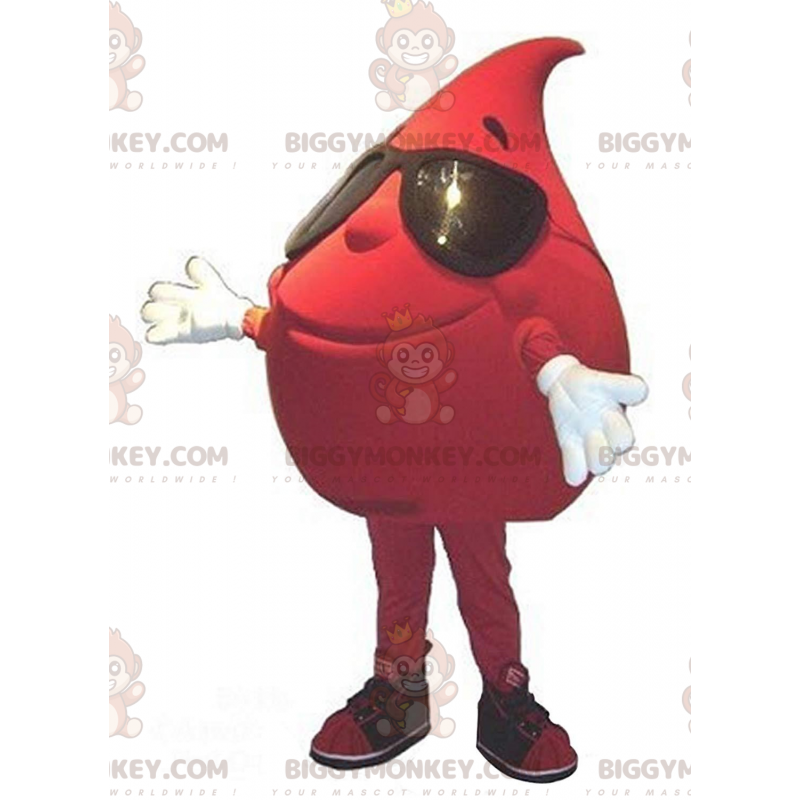 Costume de mascotte BIGGYMONKEY™ de goutte de sang géante avec
