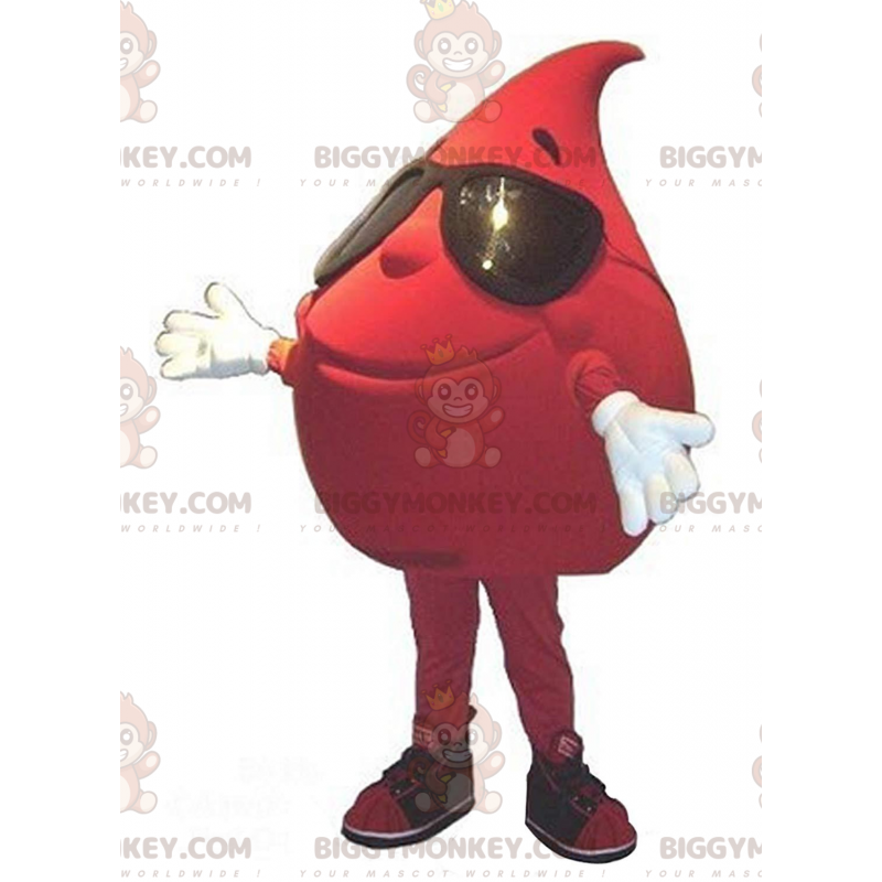 Giant Blood Drop BIGGYMONKEY™ Mascot Costume with Sunglasses -