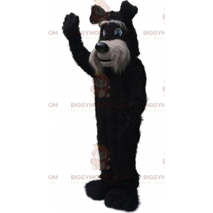 BIGGYMONKEY™ Maskottchenkostüm schwarz-grauer Terrier, haariger