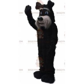 BIGGYMONKEY™ mascot costume black and gray terrier, hairy dog