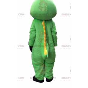 Green, white and yellow crocodile BIGGYMONKEY™ mascot costume