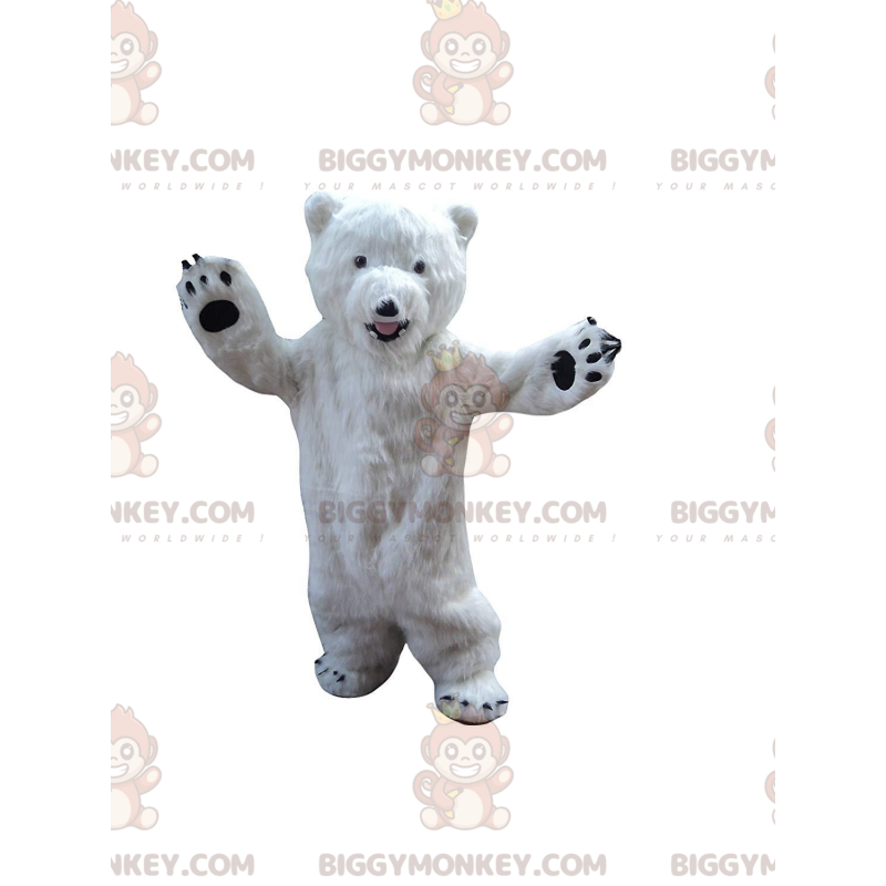 Witte teddybeer BIGGYMONKEY™ mascottekostuum, ijsbeerkostuum - Witte teddybeer BIGGYMONKEY™ mascottekostuum, ijsbeerkostuum -