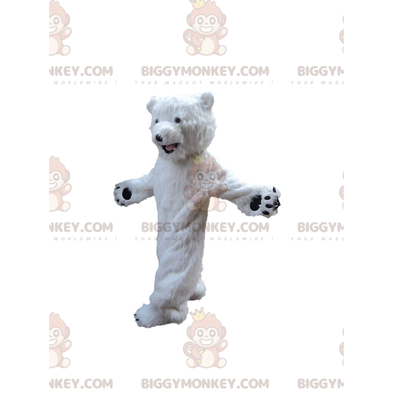White teddy bear BIGGYMONKEY™ mascot costume Sizes L (175-180CM)
