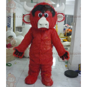 All Hairy Red and Black Buffalo Bull BIGGYMONKEY™ Mascot