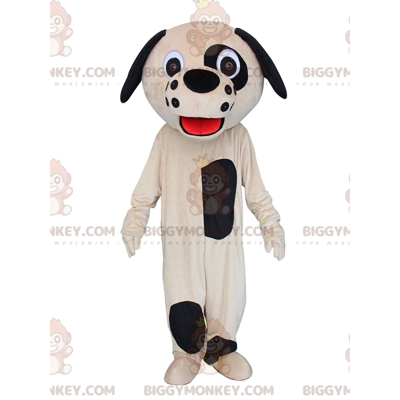 BIGGYMONKEY™ maskotkostume beige og hund Skære L (175-180CM)
