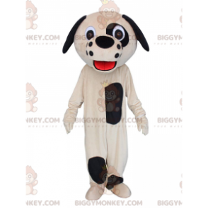 BIGGYMONKEY™ mascot costume beige and black dog, plush dog