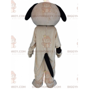 BIGGYMONKEY™ mascot costume beige and black dog, plush dog